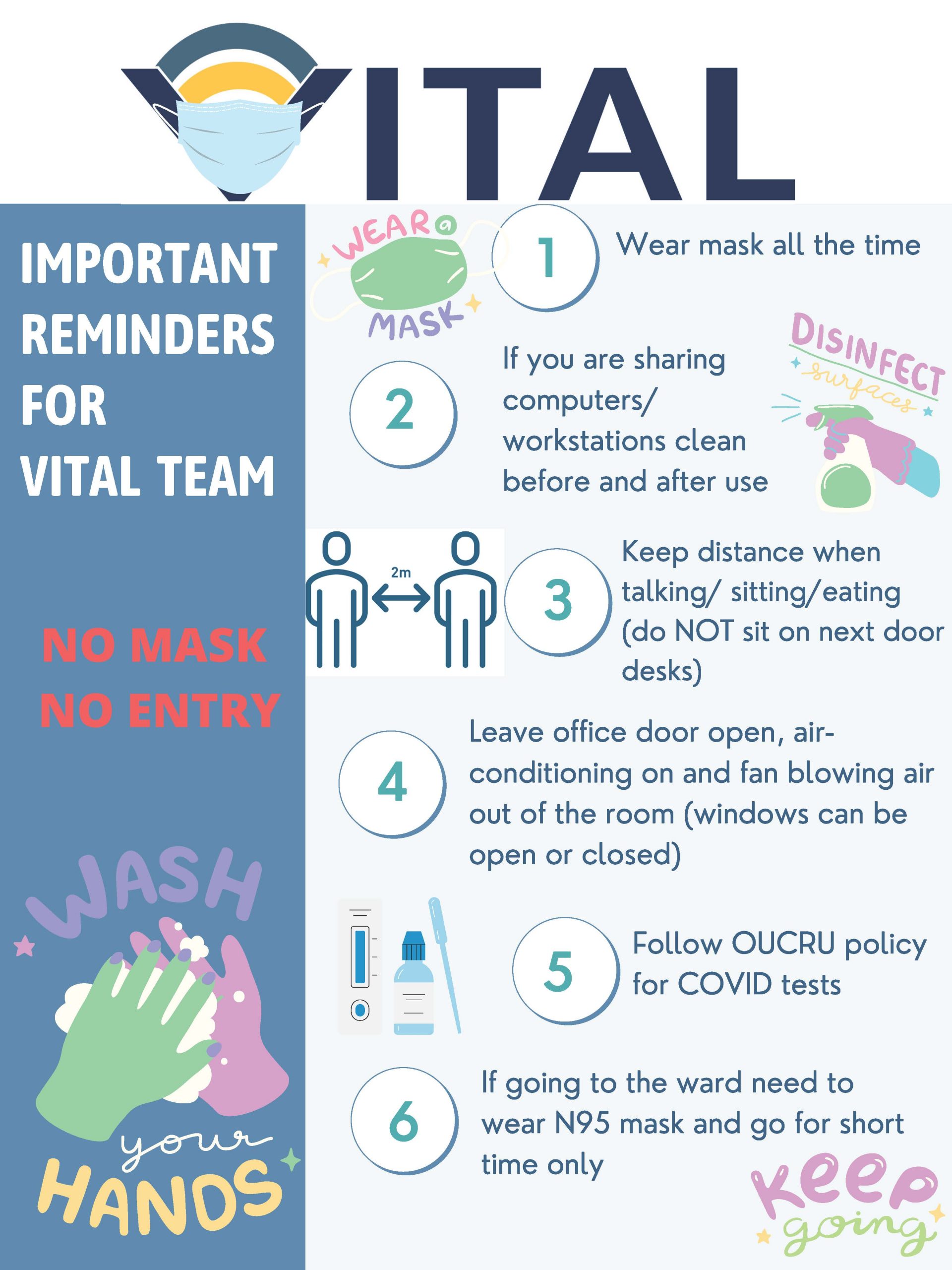 Important reminders for VITAL team
